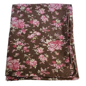 PBteen Pottery Barn Twin Duvet Cover Brown Pink Floral Organic Cotton 2011 boho
